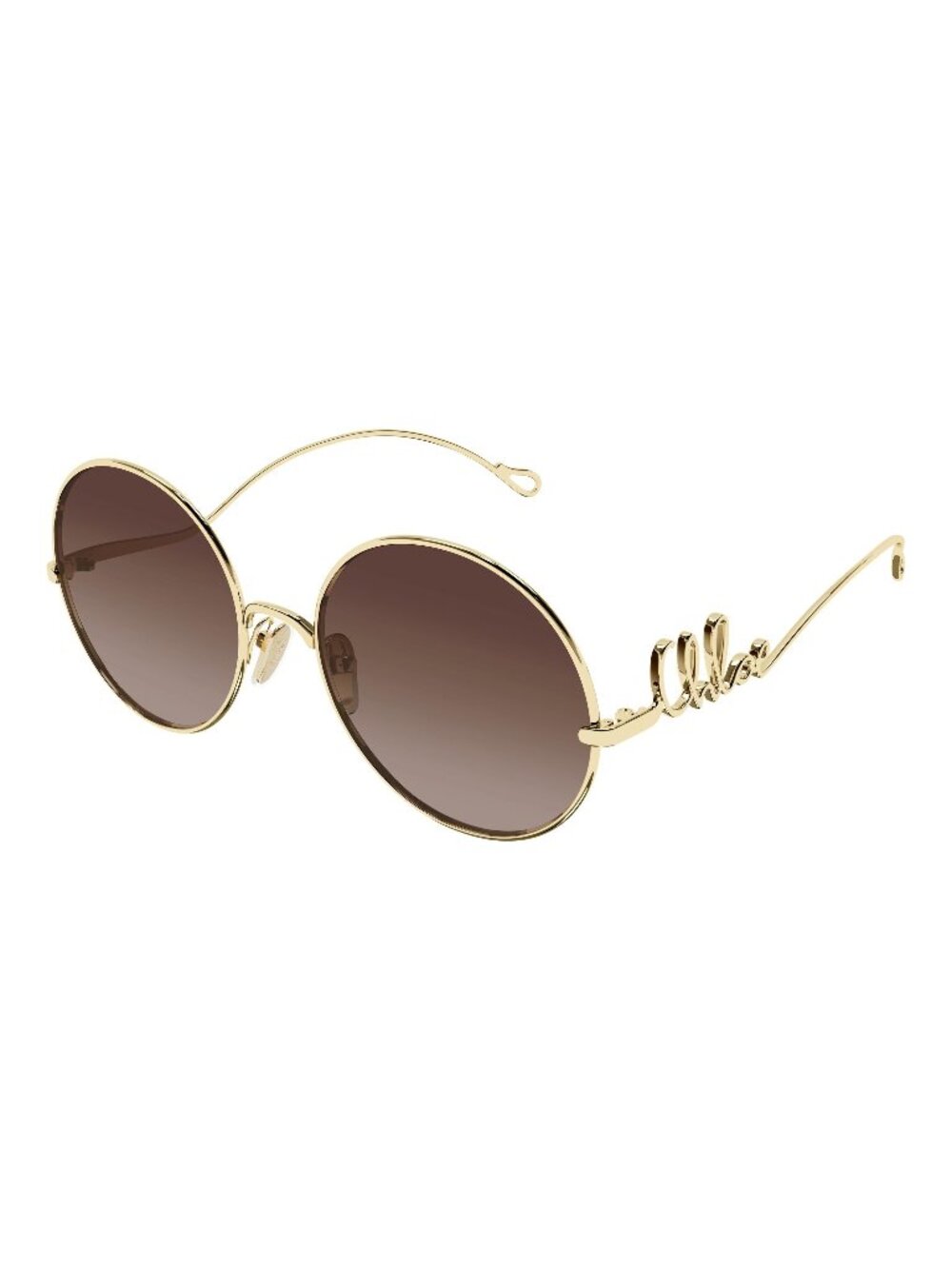 New Chloé Women's Sunglasses Gold Brown Lens Metal Frame CH0372S 001 56